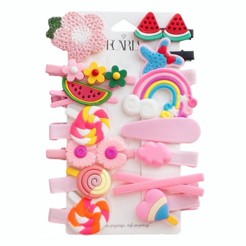 87148331718973177 Zestaw spinek i wsuwek do włosów Pink Sugar 14szt. - obrazek 1