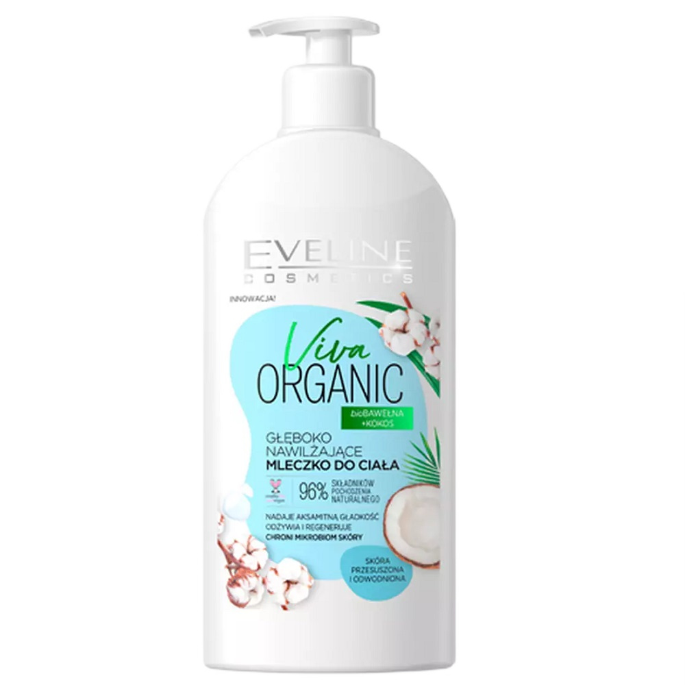 87163781718272984 Viva Organic głęboko nawilżające mleczko do ciała bioBawełna + Kokos 350ml - obrazek 1