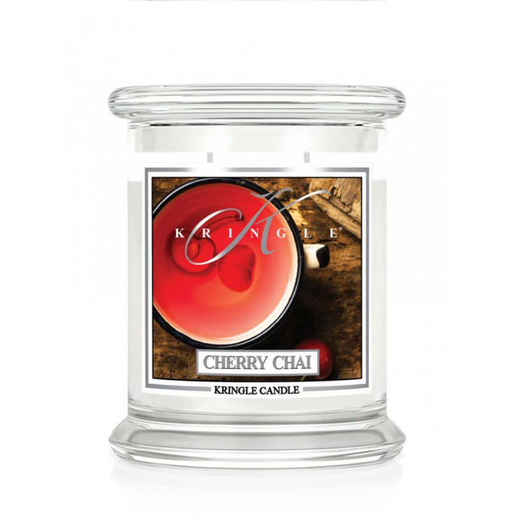 87165191690377596 Średnia świeca zapachowa z dwoma knotami Cherry Chai 411g - obrazek 1