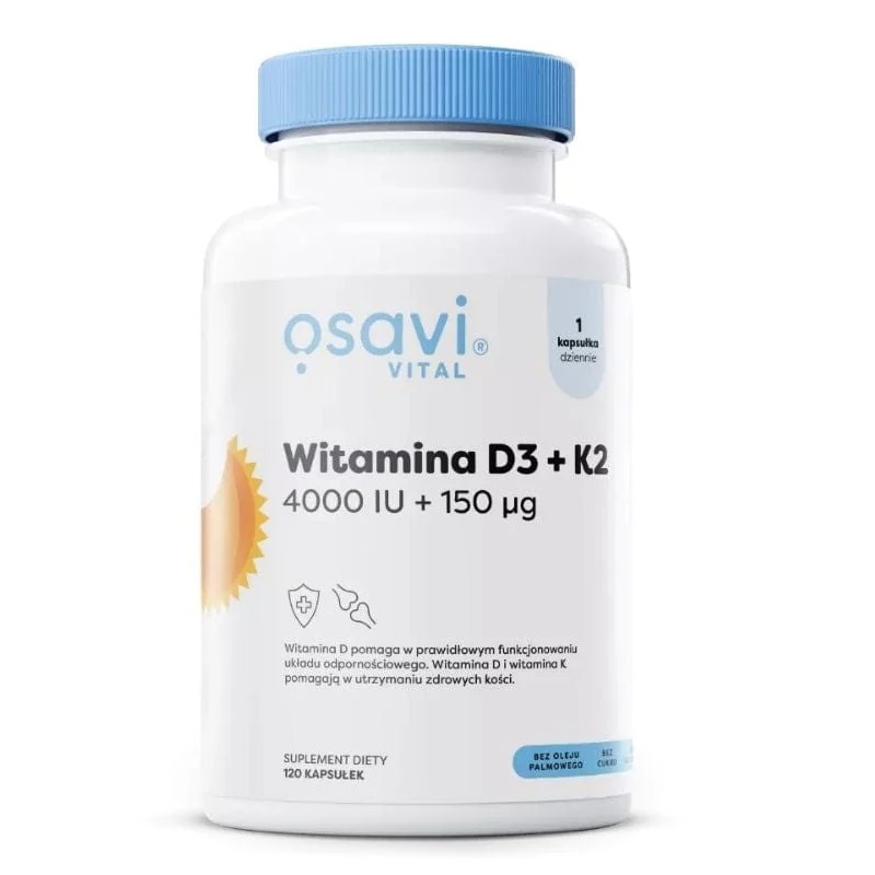 87235871767257470 Witamina D3 + K2 4000IU + 150μg suplement diety 120 kapsułek - obrazek 1