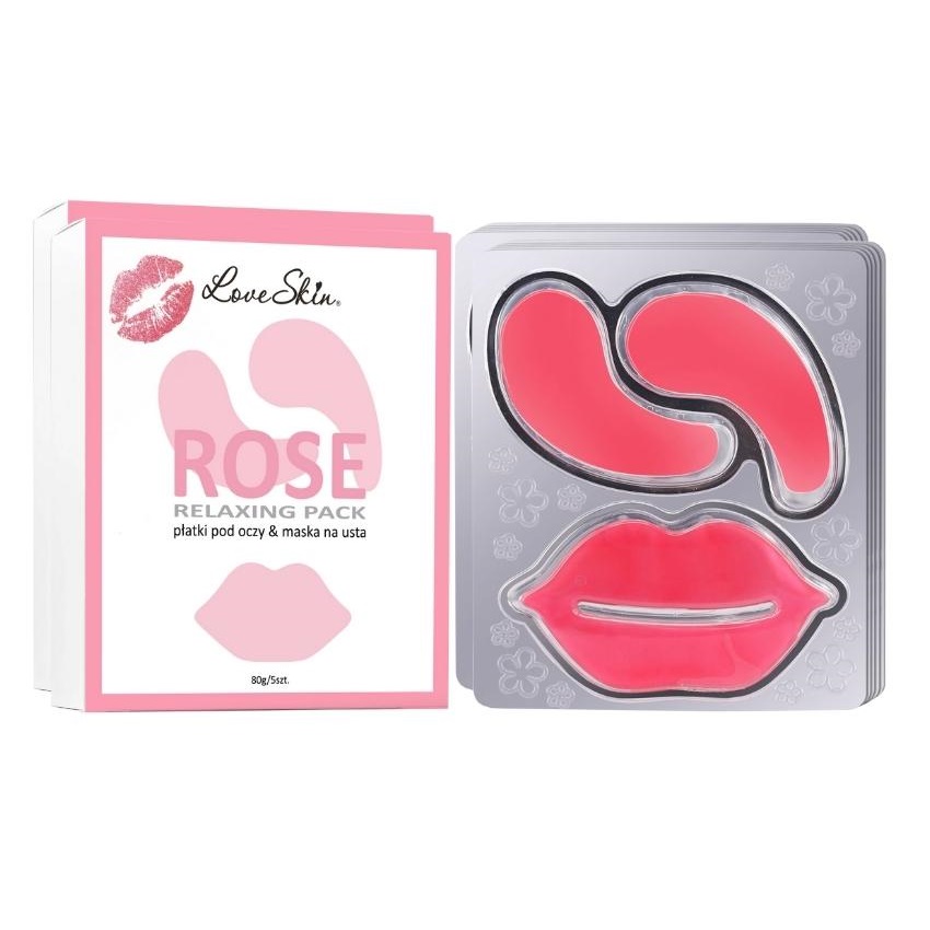 87521561700498111 Relaxing Pack maseczka na usta + płatki pod oczy Rose 5szt. - obrazek 1