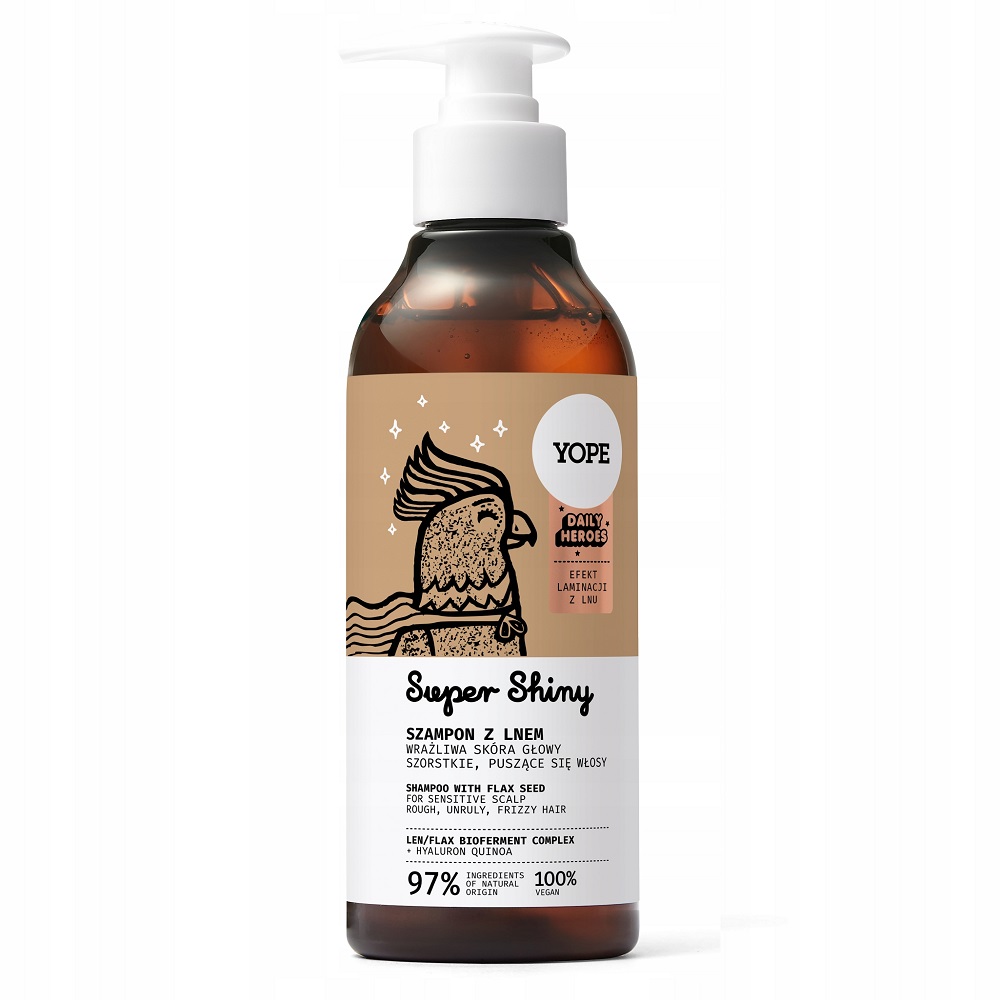 87567871747995976 Daily Heroes Super Shiny szampon do włosów z lnem 300ml - obrazek 1