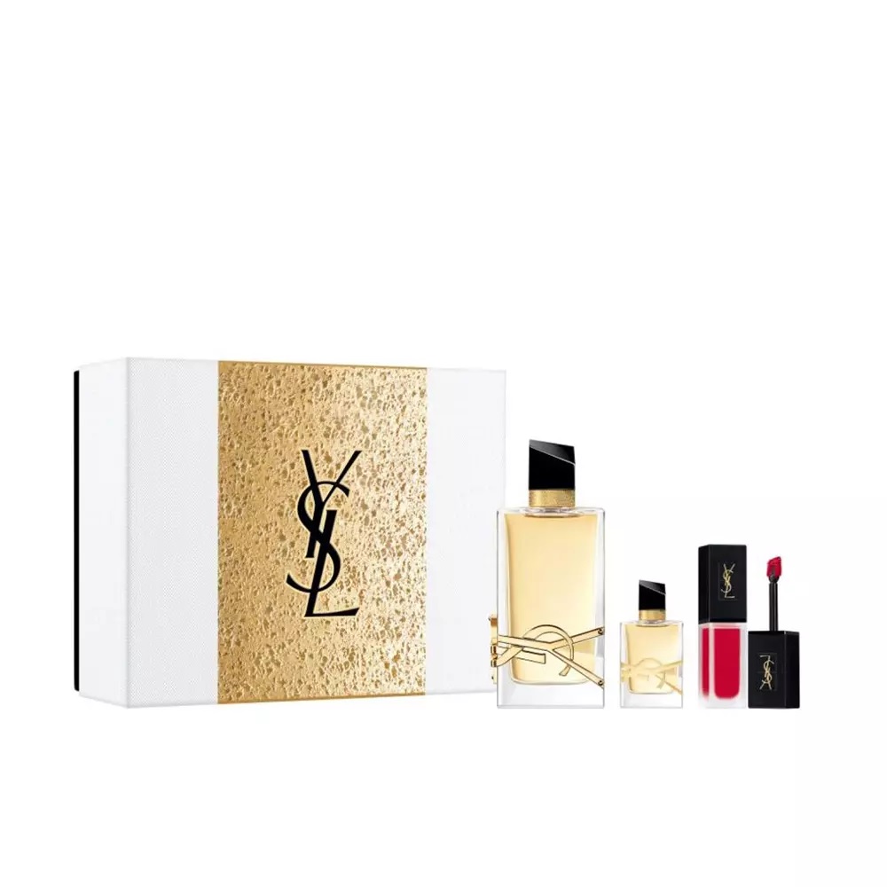87607771638349993 Libre Pour Femme zestaw woda perfumowana spray 90ml + woda perfumowana spray 7.5ml + Tatouage Couture Velvet Cream Lipstick pomadka do ust 208 - obrazek 1
