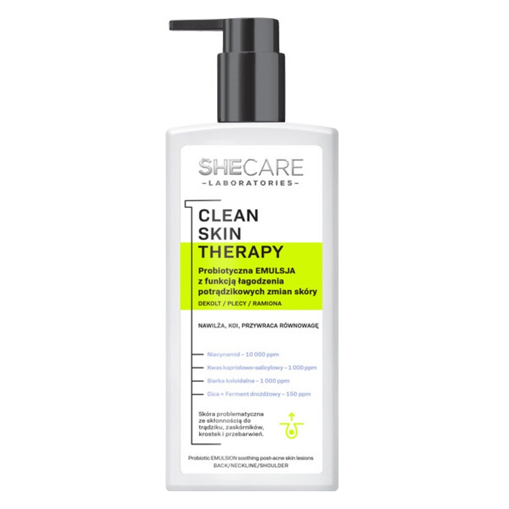 87615471721625541 Clean Skin Therapy probiotyczna emulsja do ciała z funkcją łagodzenia potrądzikowych zmian skóry 225ml - obrazek 1