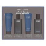 Cool Water Men zestaw woda toaletowa spray 75ml + balsam po goleniu 75ml + żel pod prysznic 75ml + woda po goleniu 75ml