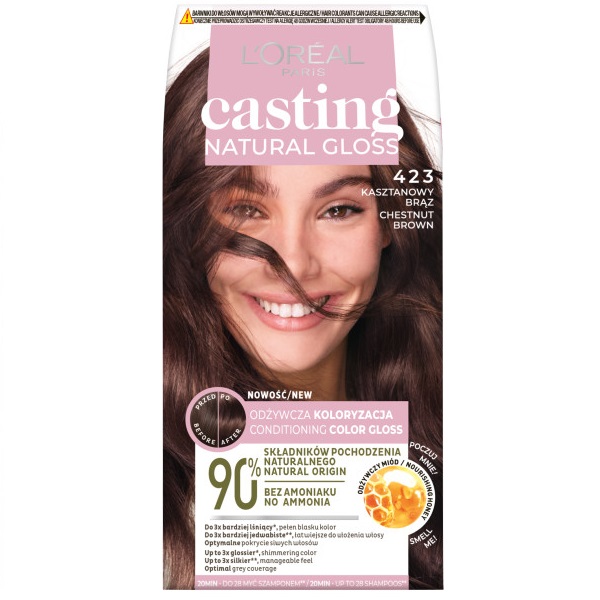 87835721678724620 Casting Natural Gloss farba do włosów 423 Kasztanowy Brąz - obrazek 1