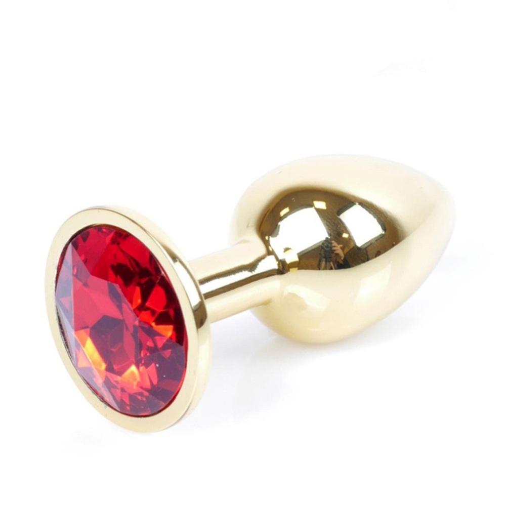 87951321778224564 Butt Plug Collection Jewellery Gold metalowy korek analny Red - obrazek 1