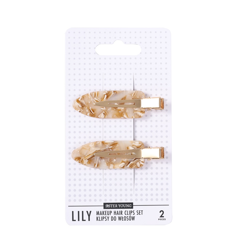 88320861756792165 Lily klipsy do włosów do makijażu Milk Apricot 2szt - obrazek 1