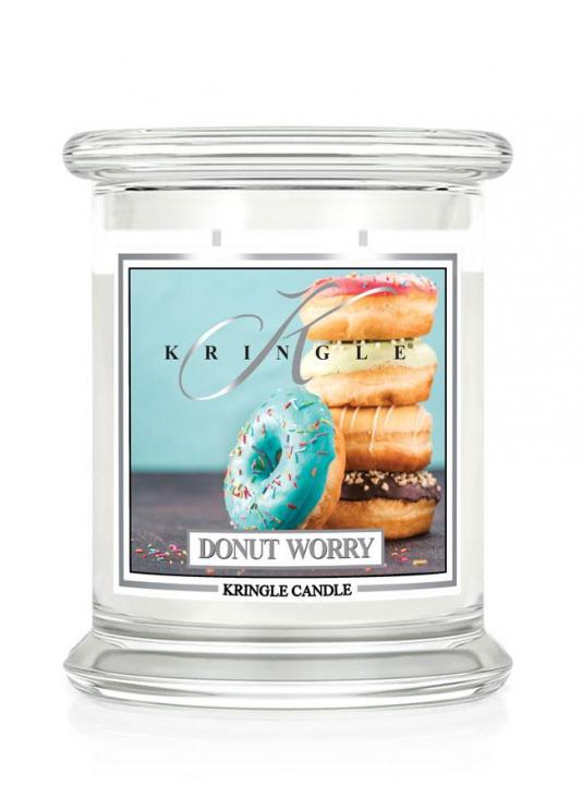 88416011636964887 Średnia świeca zapachowa z dwoma knotami Donut Worry 411g - obrazek 1