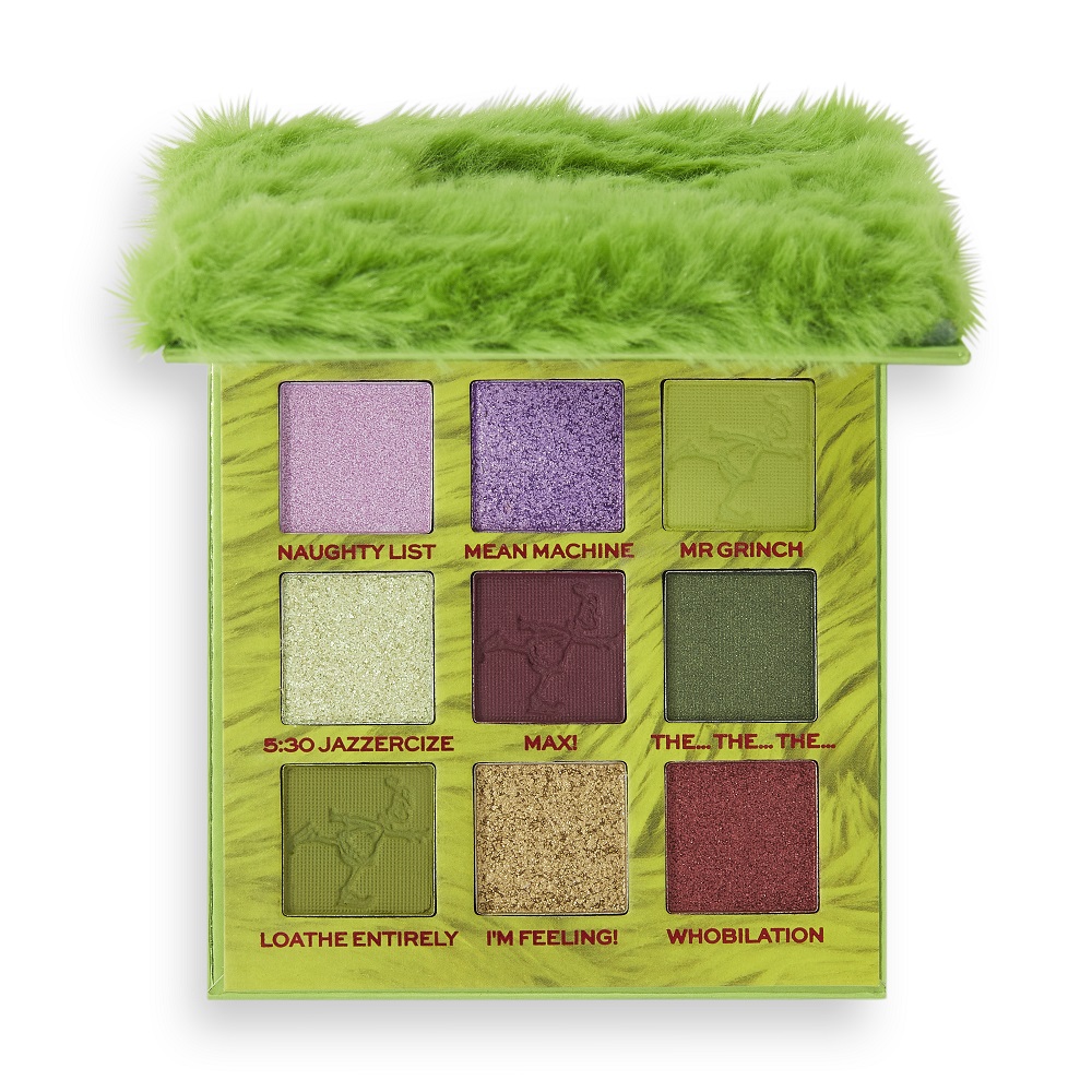 88419491667817611 The Grinch x Revolution Mean One Shadow Palette paletka 9 cieni do powiek 7.2g - obrazek 1