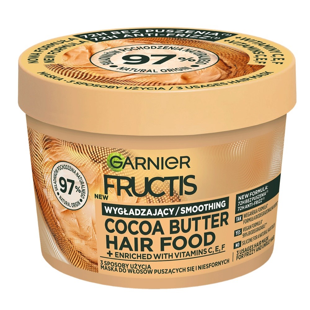 88772061743753218 Fructis Cocoa Butter Hair Food wygładzająca maska do włosów puszących się i niesfornych 400ml - obrazek 1