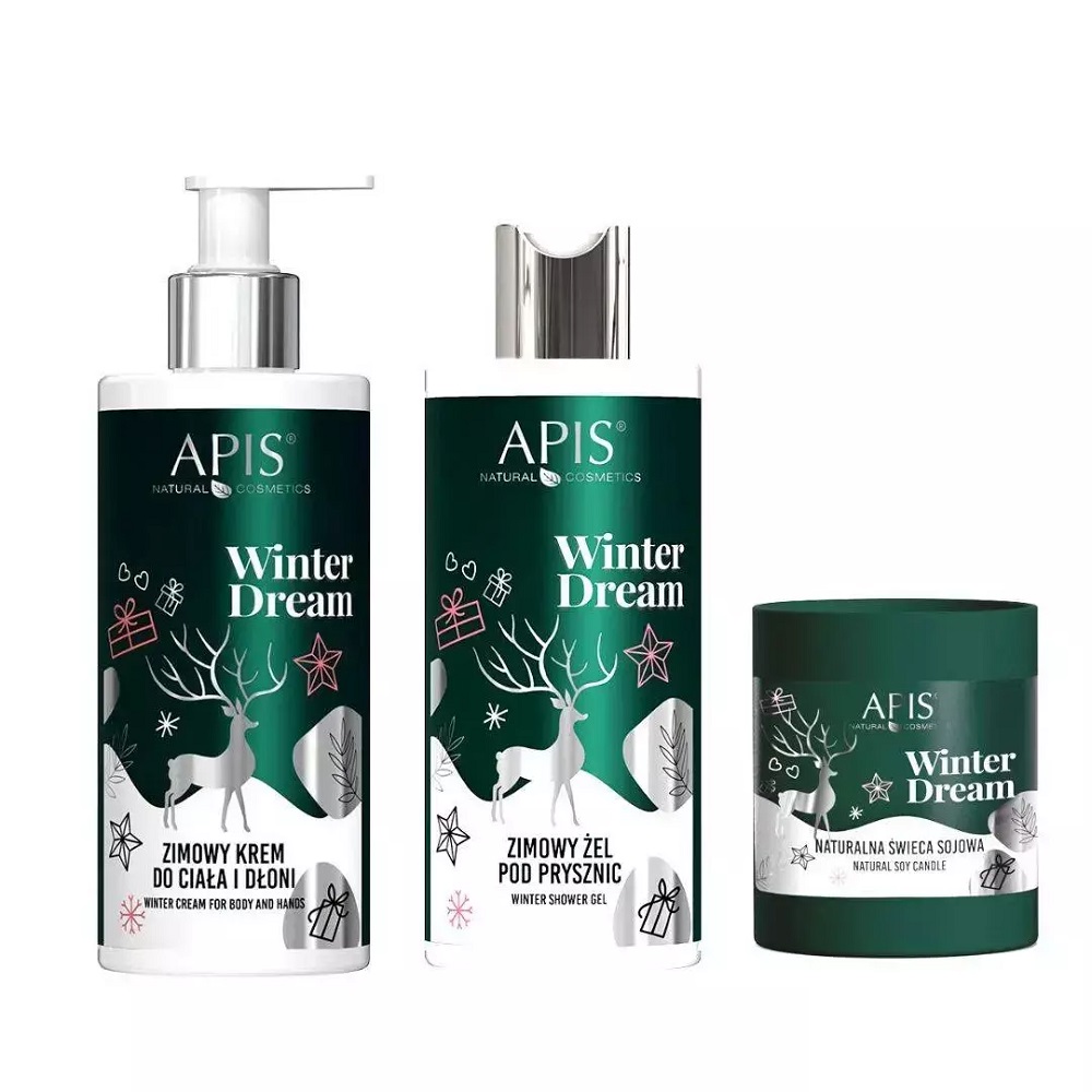 89223591698238905 Winter Dream zestaw krem do ciała i dłoni 300ml + żel pod prysznic 300ml + naturalna świeca sojowa 220g - obrazek 1