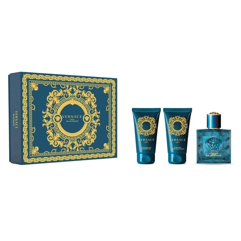89346611730116703 Eros zestaw woda toaletowa spray 50ml + żel pod prysznic 50ml + balsam po goleniu 50ml - obrazek 1