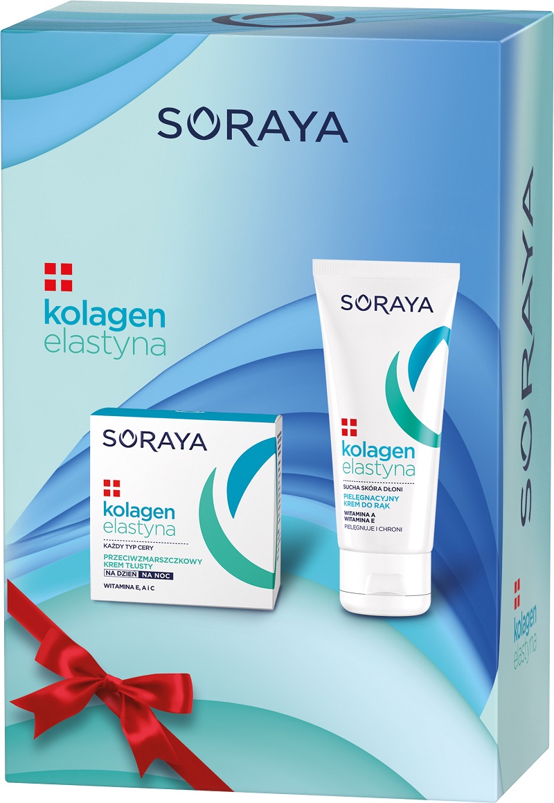 89392991602673648 Kolagen i Elastyna zestaw przeciwzmarszczkowy krem tłusty na dzień i noc 50ml + pielęgnacyjny krem do rąk 75ml - obrazek 1