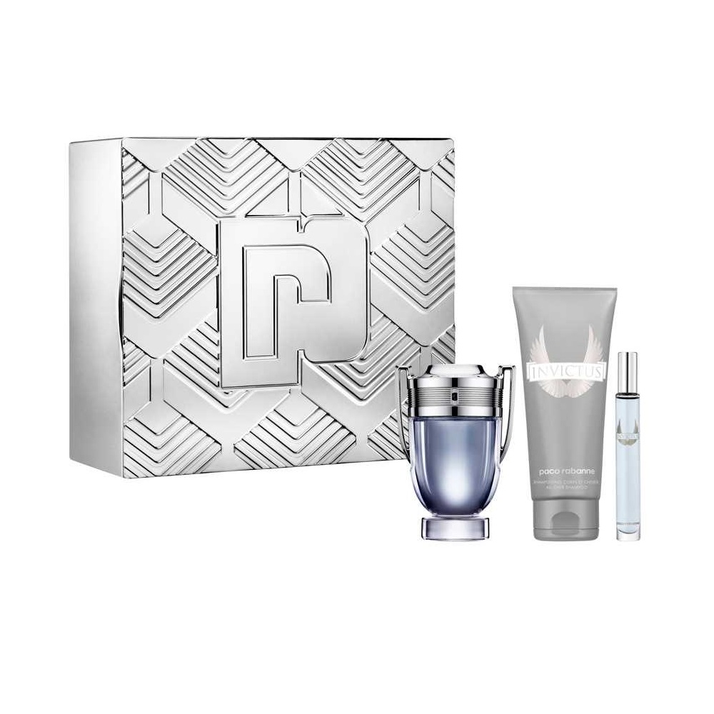 89812271670230855 Invictus zestaw woda toaletowa spray 100ml + woda toaletowa spray 10ml + żel pod prysznic 100ml - obrazek 1