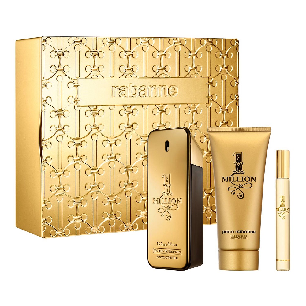 89868601699649703 1 Million Men zestaw woda toaletowa spray 100ml + żel pod prysznic 100ml + woda toaletowa 10ml - obrazek 1