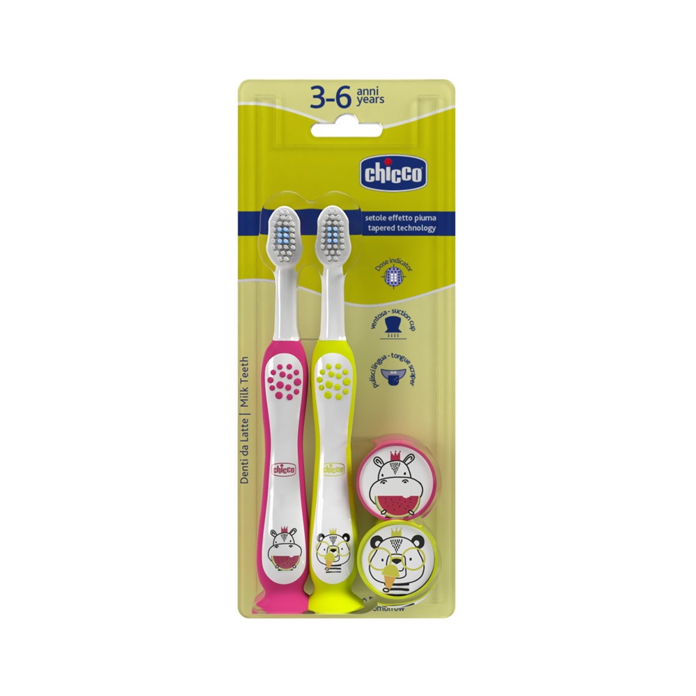 89871251736514148 Szczoteczka do zębów 3-6l Hippo i Panda 2szt. - obrazek 1