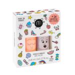Bum Set zestaw lakierów do paznokci Flamingo 8ml + Polly 8ml + naklejki na paznokcie 24szt