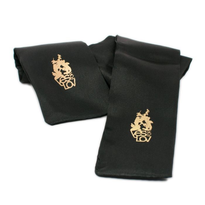 90232201646131376 Black Satin Blindfold satynowa szarfa/opaska na oczy Czarna - obrazek 1