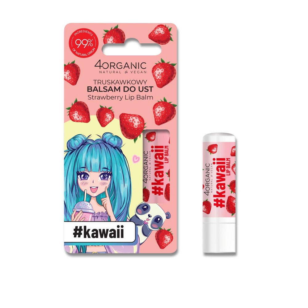 90427641674541577 #Kawaii naturalny balsam do ust Strawberry 5g - obrazek 1