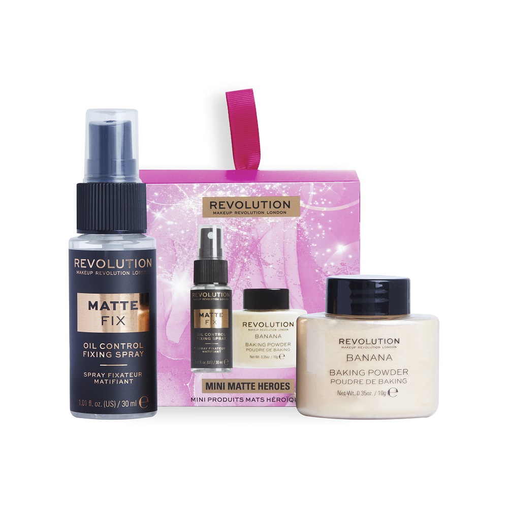 90428611700644232 Mini Matte Heroes zestaw matujący utrwalacz makijażu 30ml + sypki puder do twarzy 10g - obrazek 1