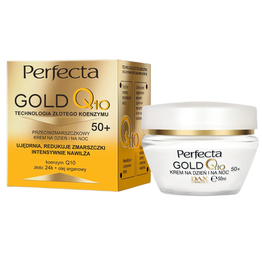 90531651713863466 Gold Q10 przeciwzmarszczkowy krem na dzień i na noc 50+ 50ml - obrazek 1