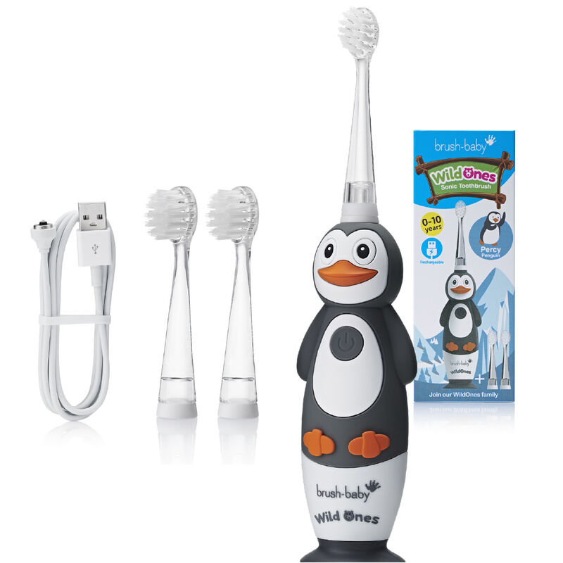 90655071720679574 WildOnes szczoteczka soniczna dla dzieci 0-10l Penguin - obrazek 1
