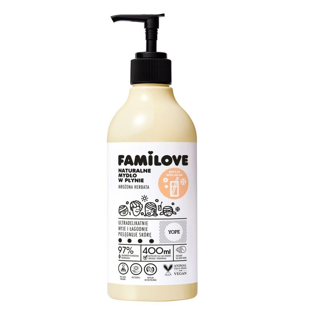 90944791693384076 Familove naturalne mydło w płynie Mrożona Herbata 400ml - obrazek 1