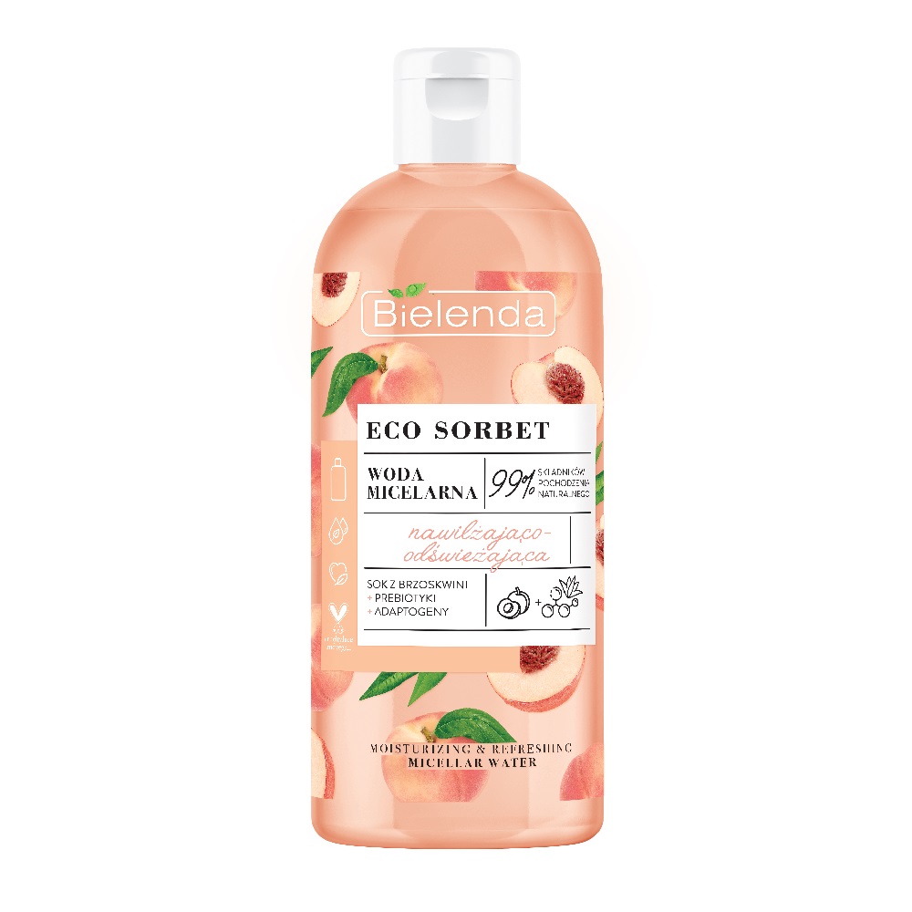 90947241650957353 Eco Sorbet woda micelarna nawilżająco-odświeżająca Brzoskwinia 500ml - obrazek 1