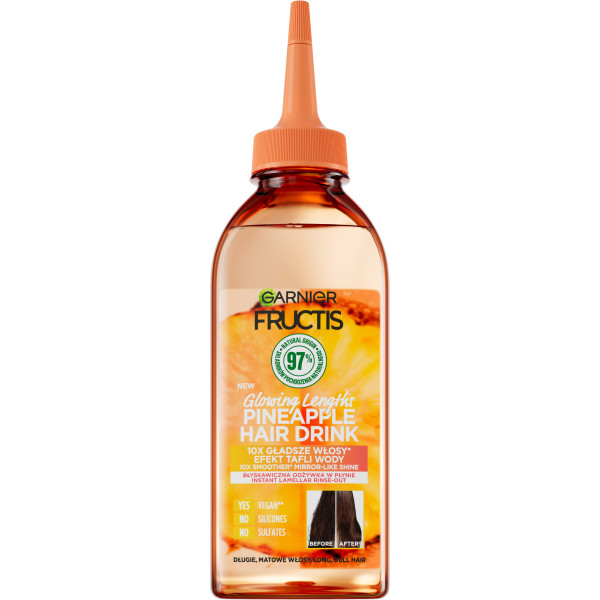 91013941676987257 Fructis Hair Drink Pineapple błyskawiczna odżywka lamellarna w płynie do włosów matowych 200ml - obrazek 1