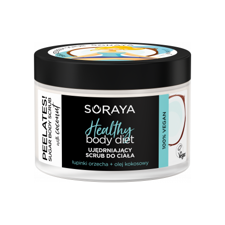 91021501588753965 Healthy Body Diet Peelates intensywnie ujędrniający scrub do ciała z łupinkami orzecha i olejkiem kokosowym 200g - obrazek 1