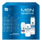 Men Sensitive zestaw balsam po goleniu 100ml + pianka do golenia 250ml + antyperspirant w kulce 50ml