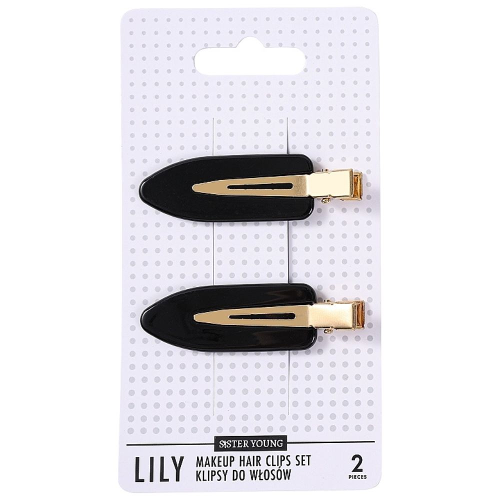 91339611756661514 Lily klipsy do włosów do makijażu Black 2szt - obrazek 1