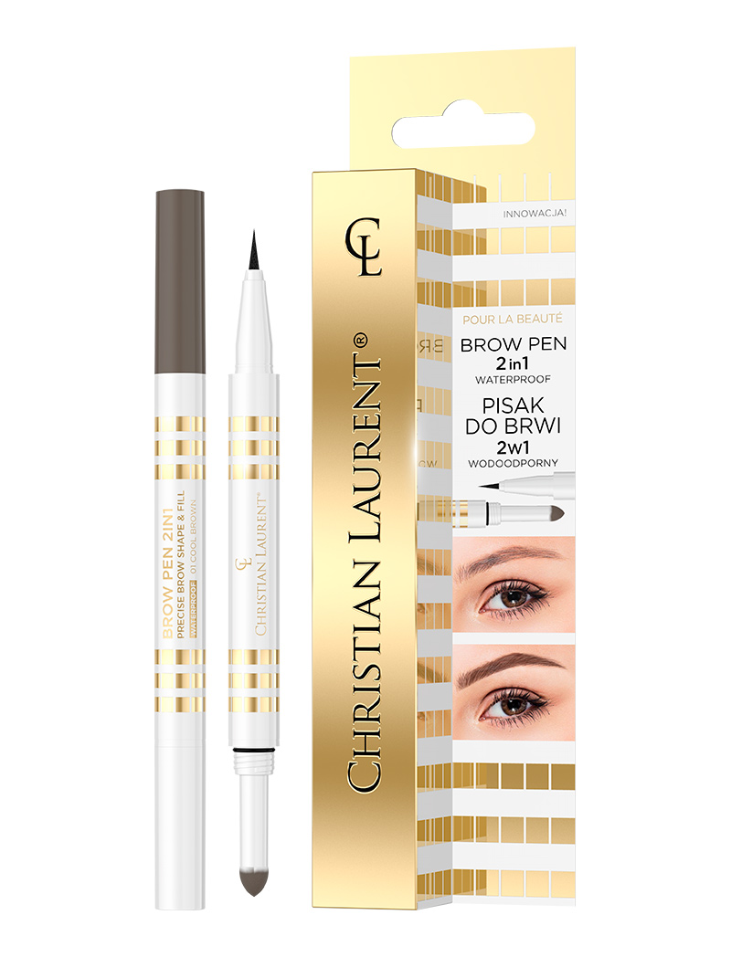 91381881652867746 Brow Pen 2in1 wodoodporny pisak do brwi 2w1 01 Cool Brown 6ml - obrazek 1
