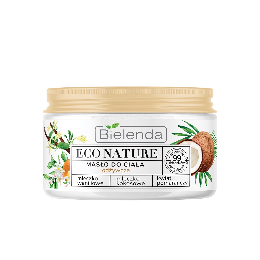 91418941650625313 Eco Nature masło do ciała odżywcze Mleczko Waniliowe & Kokosowe & Kwiat Pomarańczy 250ml - obrazek 1