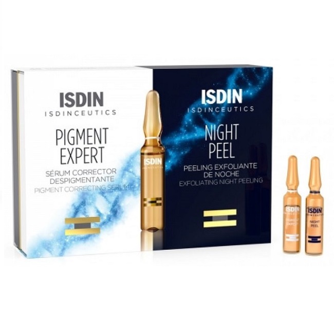91590911694006242 Isdinceutics Day & Night Depigmenting Routine zestaw serum do twarzy + peeling złuszczający na noc 20 ampułek - obrazek 1