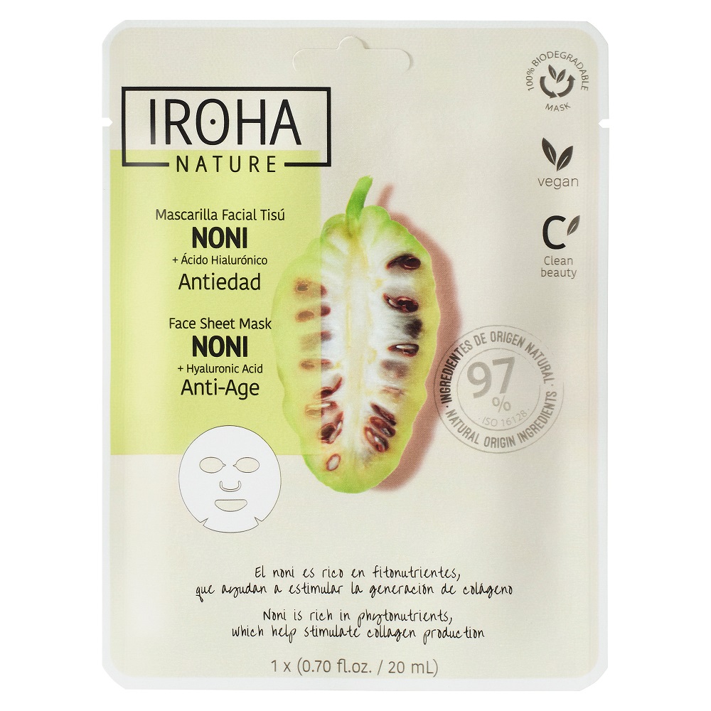 91594981667887928 Anti-Age Face Sheet Mask Noni + Hyaluronic Acid przeciwstarzeniowa maska w płachcie z morwą indyjską i kwasem hialuronowym 20ml - obrazek 1