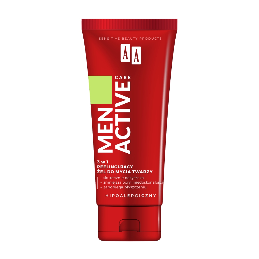 91672261681294508 Men Active Care 3w1 peelingujący żel do mycia twarzy 150ml - obrazek 1