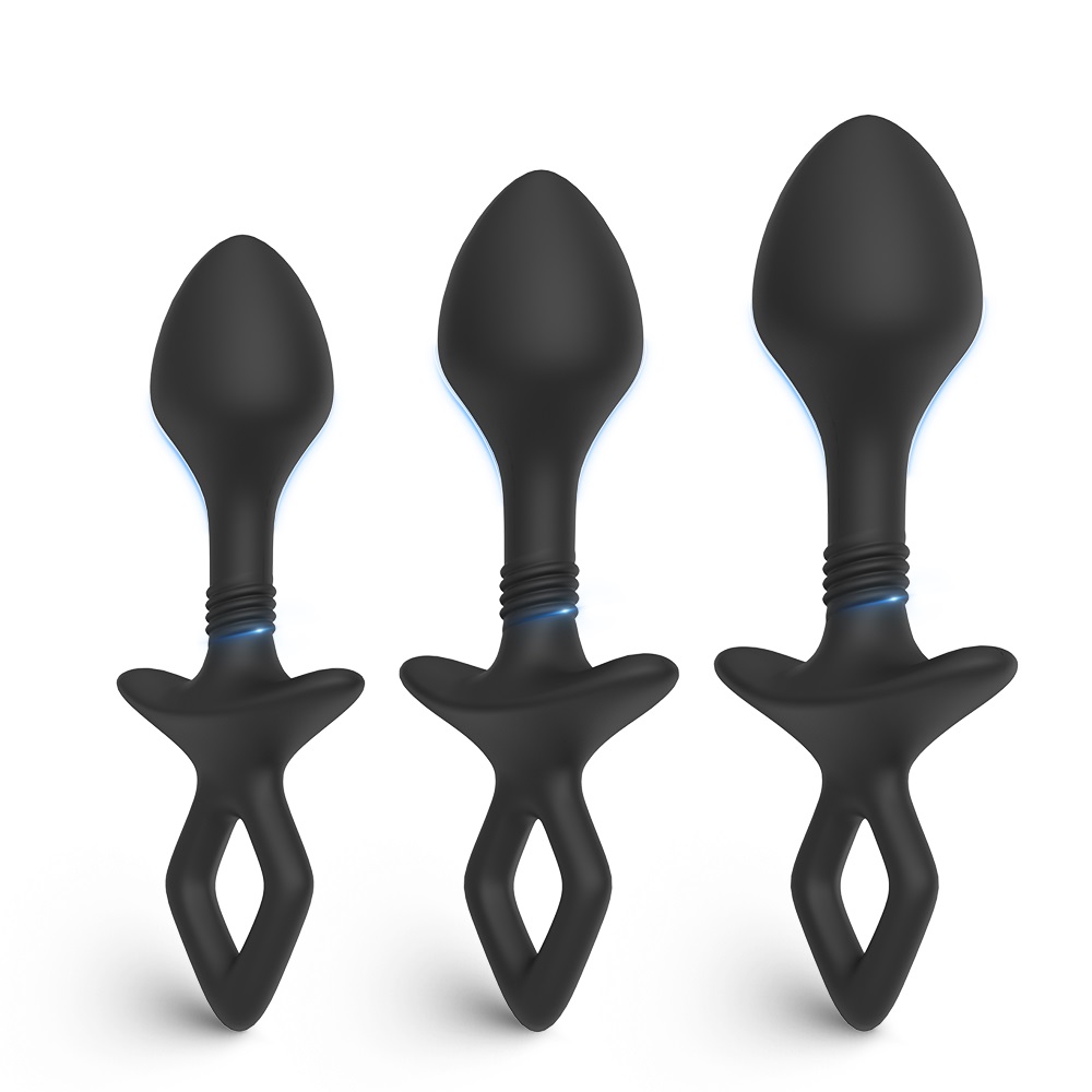 9184041725863042 FlexiCore zestaw korków analnych Black 3szt - obrazek 1