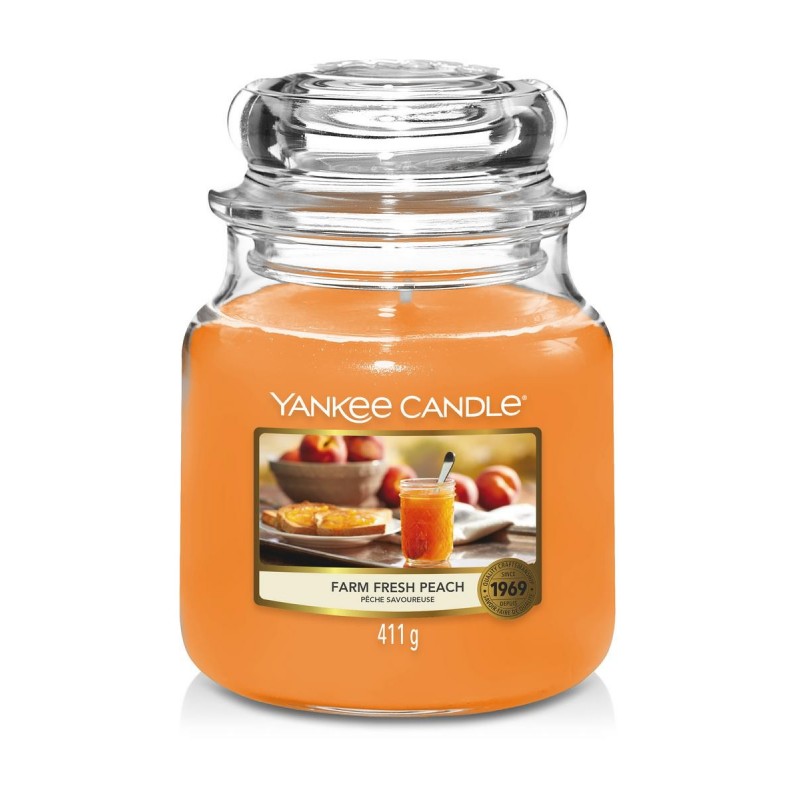 92014901632976679 Świeca zapachowa średni słój Farm Fresh Peach 411g - obrazek 1
