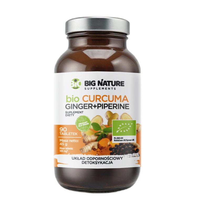 92051921763029493 Bio Curcuma Ginger + Piperine suplement diety 90 tabletek - obrazek 1