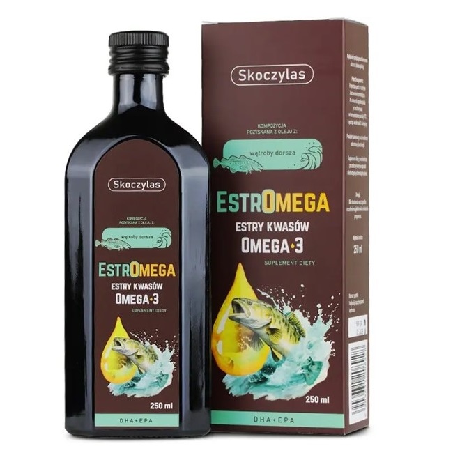 92092341742919101 EstrOmega rybie kwasy omega 3 DHA i EPA suplement diety w płynie 250ml - obrazek 1