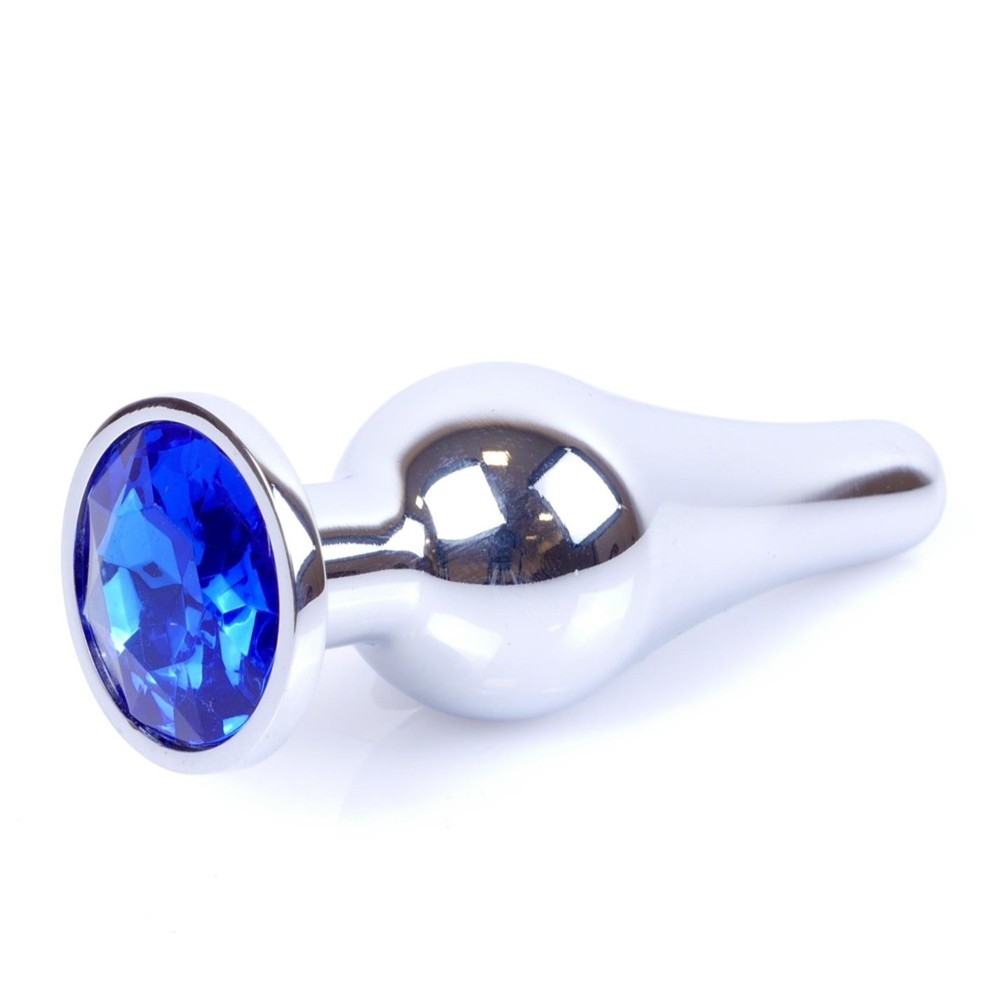 92402591778217104 Butt Plug Collection Jewellery Silver metalowy korek analny Dark Blue - obrazek 1