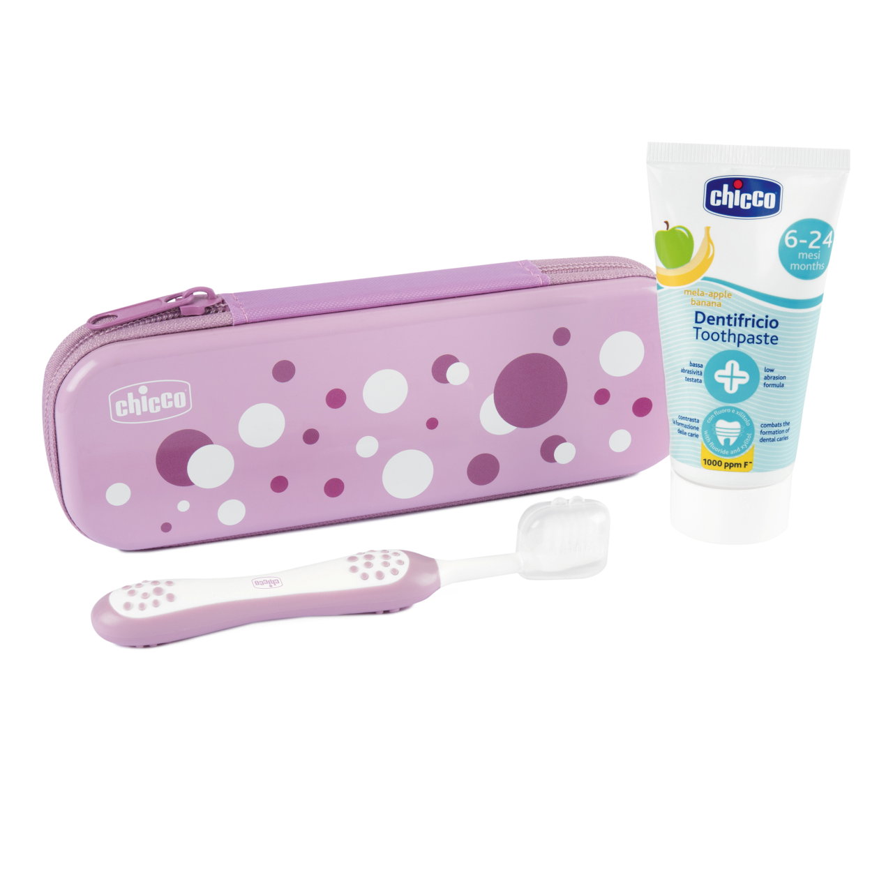 92874021722485162 Zawsze z Uśmiechem zestaw pasta do zębów 50ml + szczoteczka do zębów + etui 6-36m Lila - obrazek 1