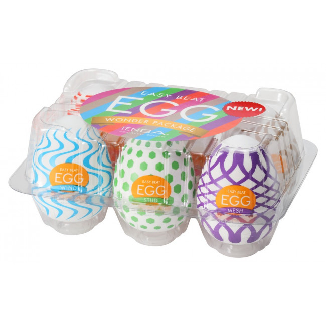 92990851637041301 6 Styles Easy Beat Egg Wonder Package zestaw 6 jednorazowych masturbatorów w kształcie jajka - obrazek 1