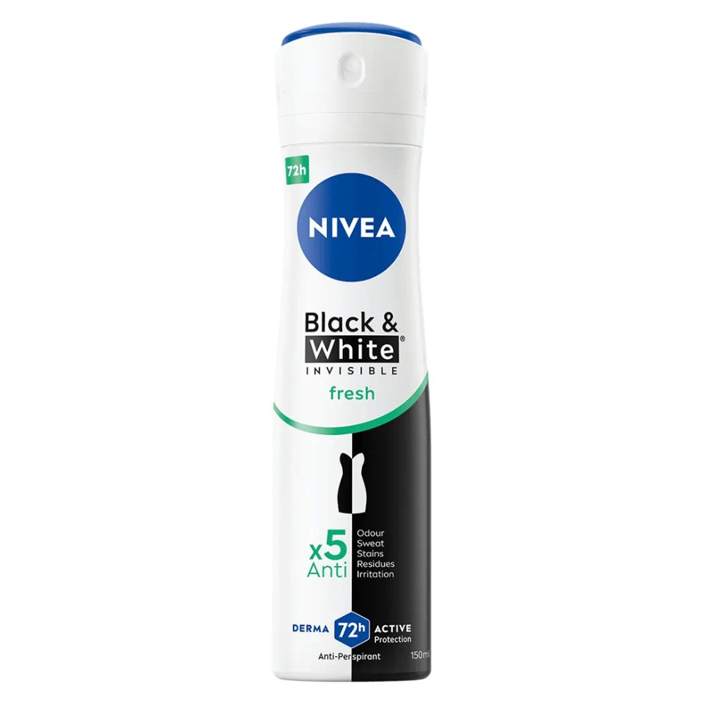 93188391753904395 Black&White Invisible Fresh antyperspirant spray 150ml - obrazek 1
