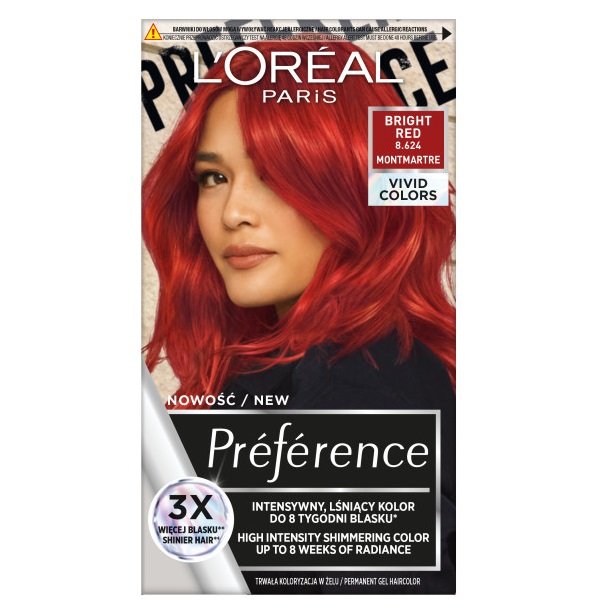 93189701646044185 Preference Vivid Colors trwała farba do włosów 8.624 Bright Red - obrazek 1