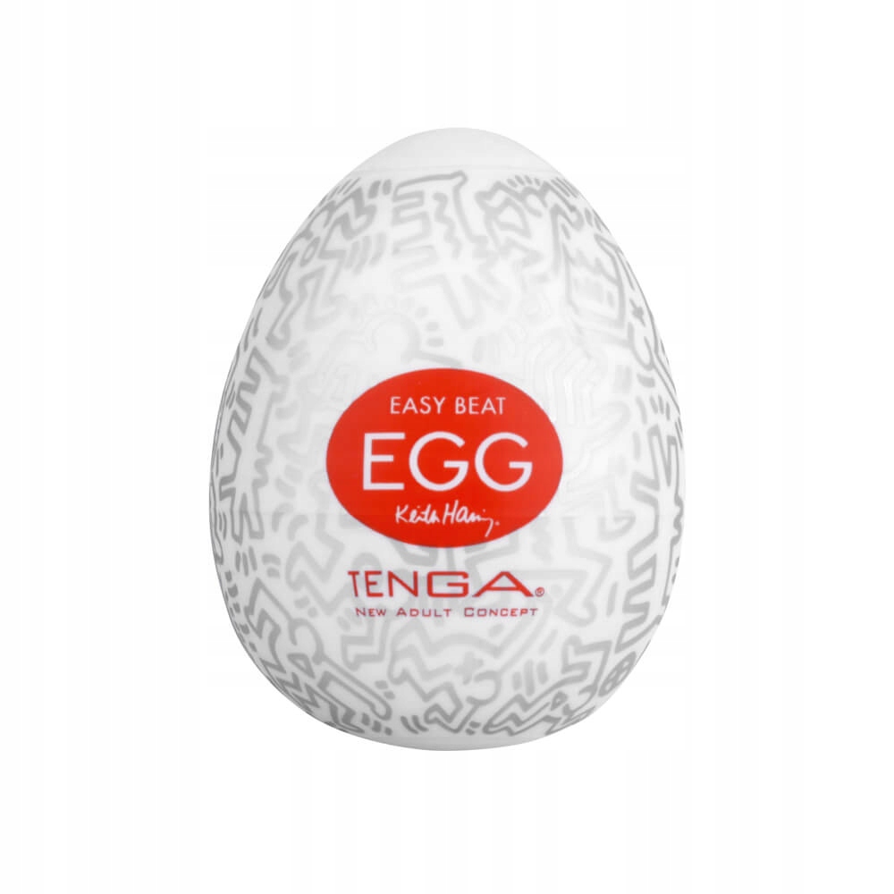 93279161637044785 Easy Beat Egg Keith Haring Party jednorazowy masturbator w kształcie jajka - obrazek 1