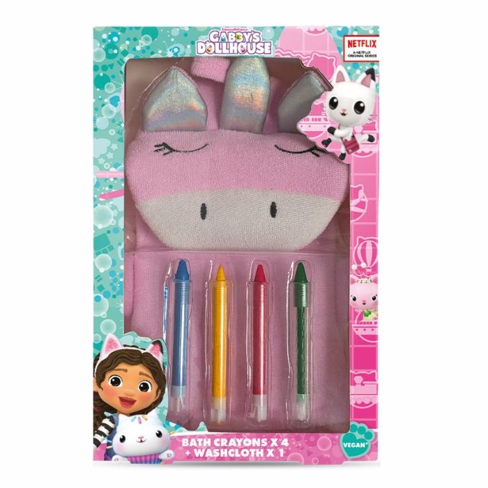 93322951766174335 Bath Set zestaw kredki do kąpieli 4szt + różowa myjka - obrazek 1
