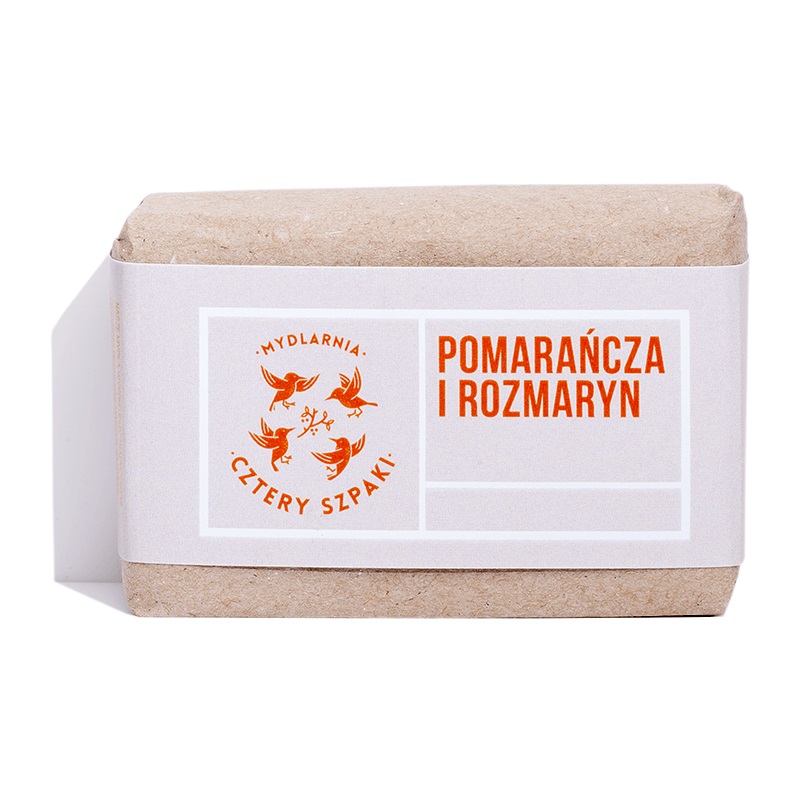 93430031686823152 Mydło naturalne w kostce Pomarańcza i Rozmaryn 110g - obrazek 1